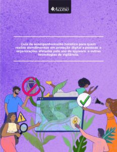 Capa do Guia de Acompanhamento Holístico: pessoas trabalhando em um ambiente relaxante sobre fundo lilás